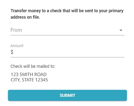 Request a check menu box